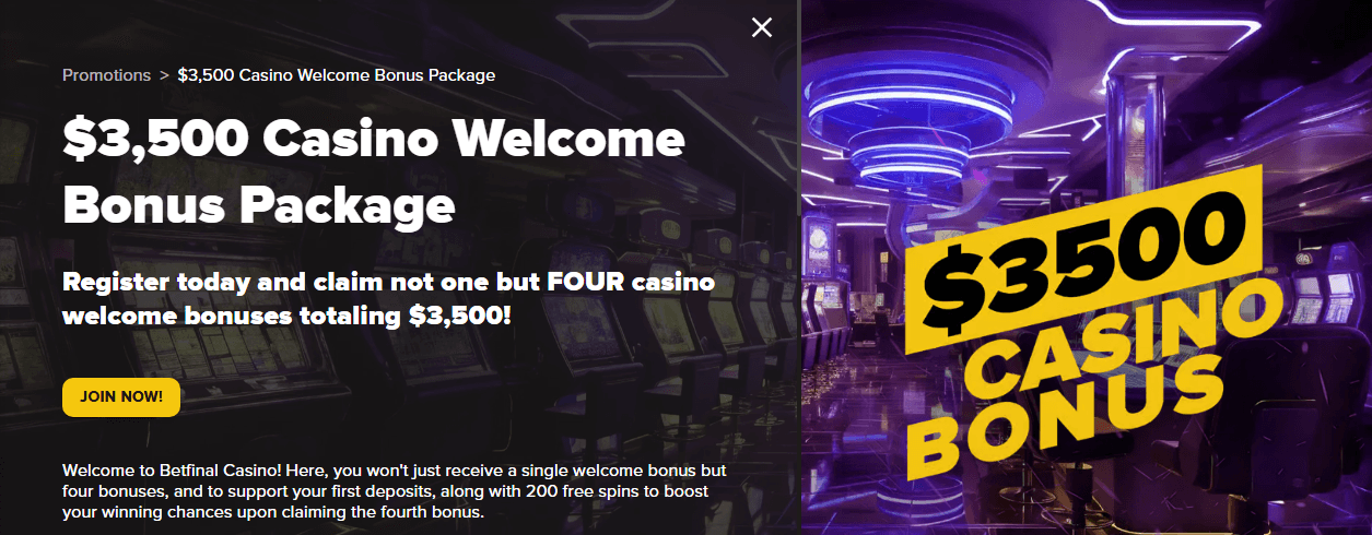 Betfinal welcome bonus